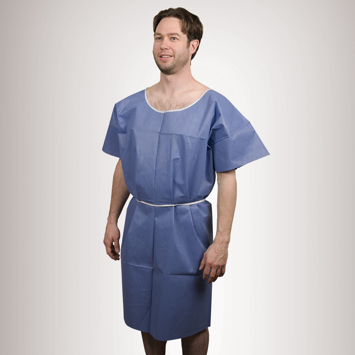 Graham Medical Blue SMS Non-Woven Patient Exam Gowns